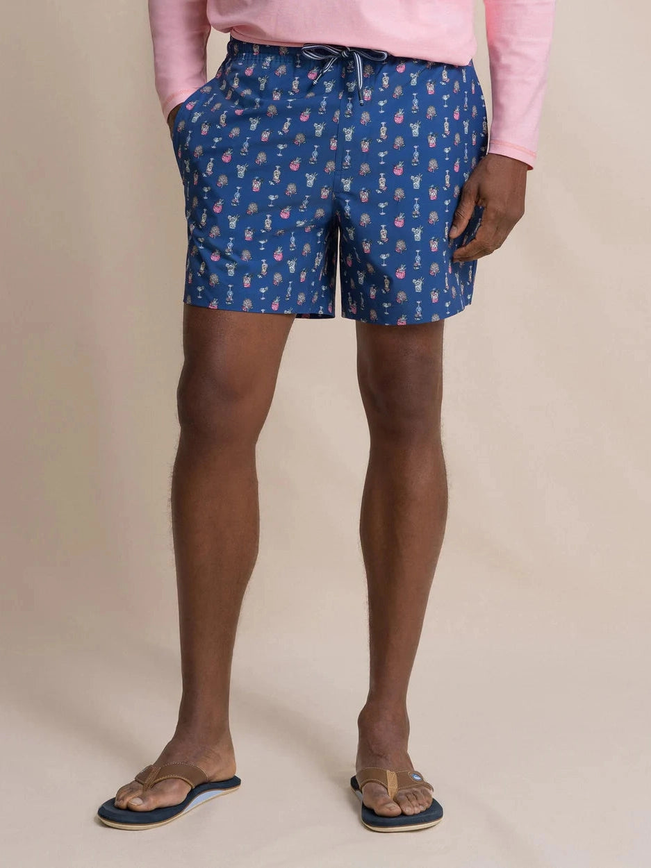 Southern Tide Tropical Tango Swim Trunk - Nautical Blue