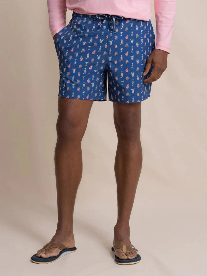 Southern Tide Tropical Tango Swim Trunk - Nautical Blue