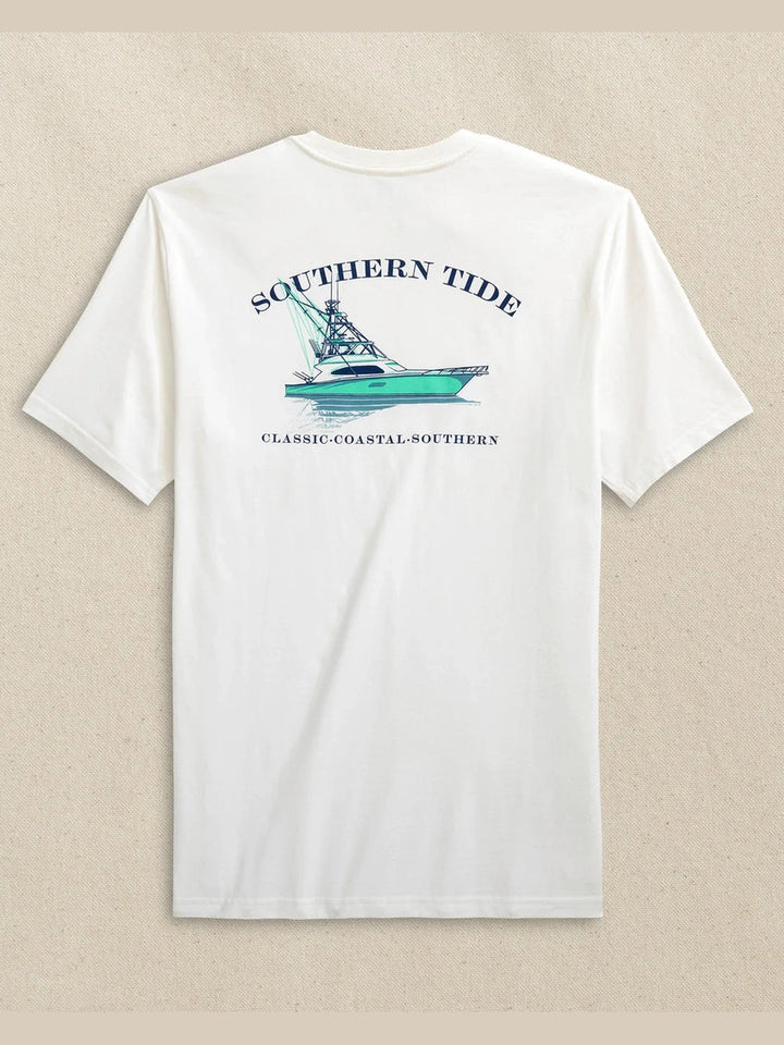 Southern Tide Fishing Boat Short Sleeve T-Shirt - Classic White
