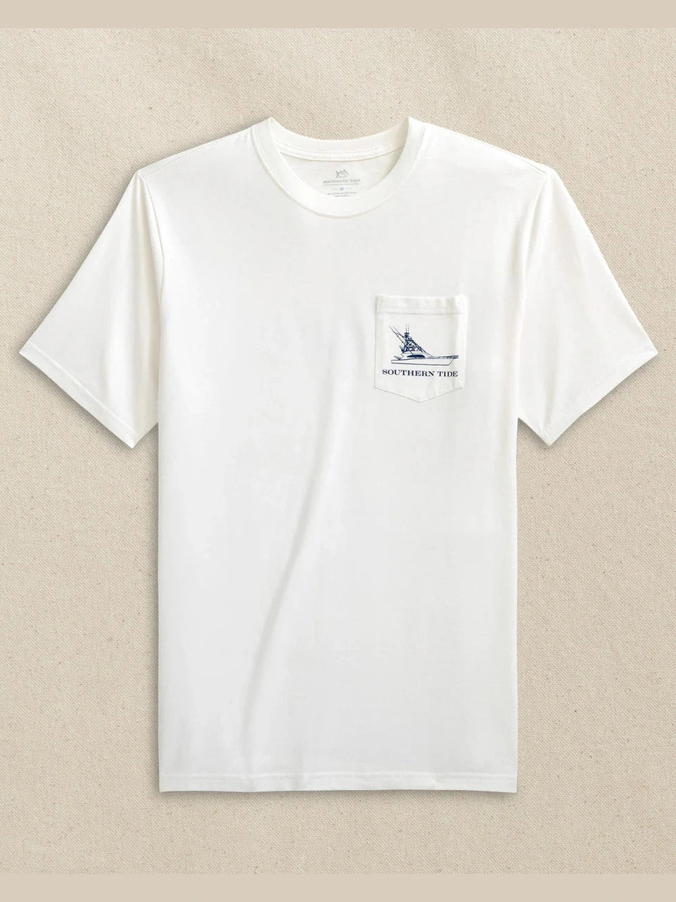Southern Tide Fishing Boat Short Sleeve T-Shirt - Classic White