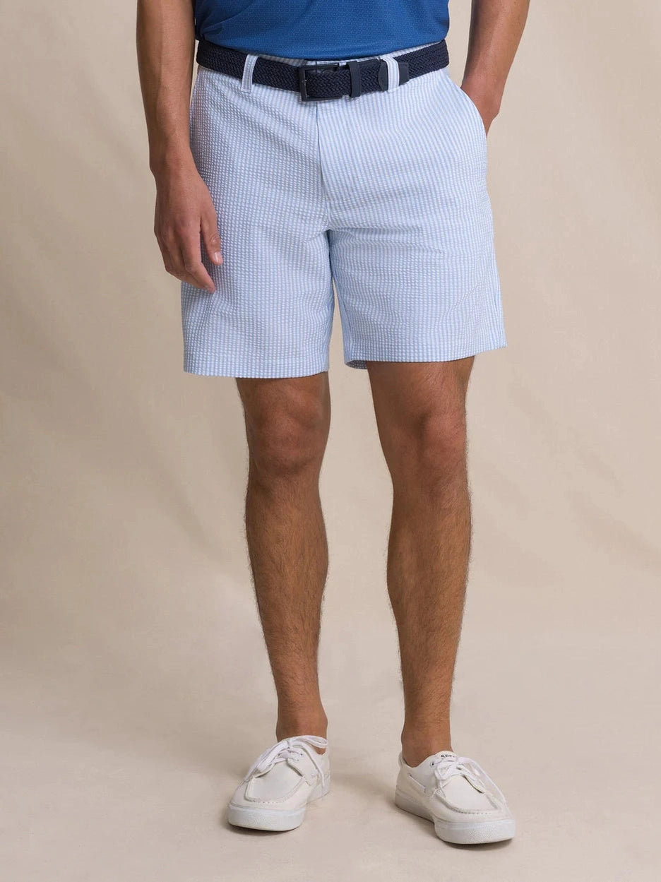 Seersucker 8" coastal Breeze Performance Short - Ocean Channel