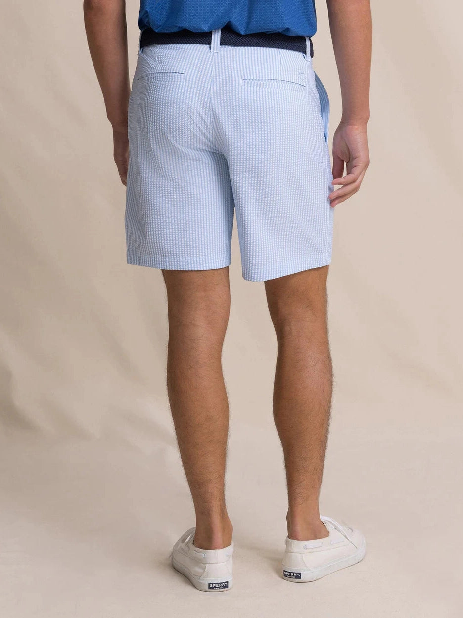 Seersucker 8" coastal Breeze Performance Short - Ocean Channel