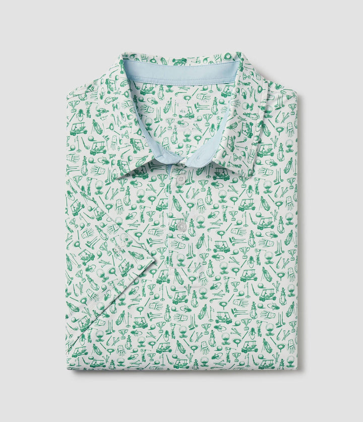 Southern Shirt Tapped In Printed Polo- Meadow