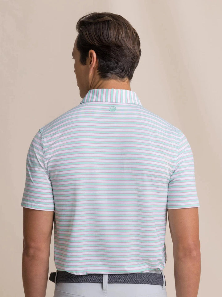 Southern Tide Water Way Stirpe Coastal Breeze Performance Polo - Gulf Shores