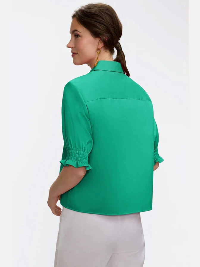 Vivienne Stretch Elbow Sleeve Shirt - Kelly Green