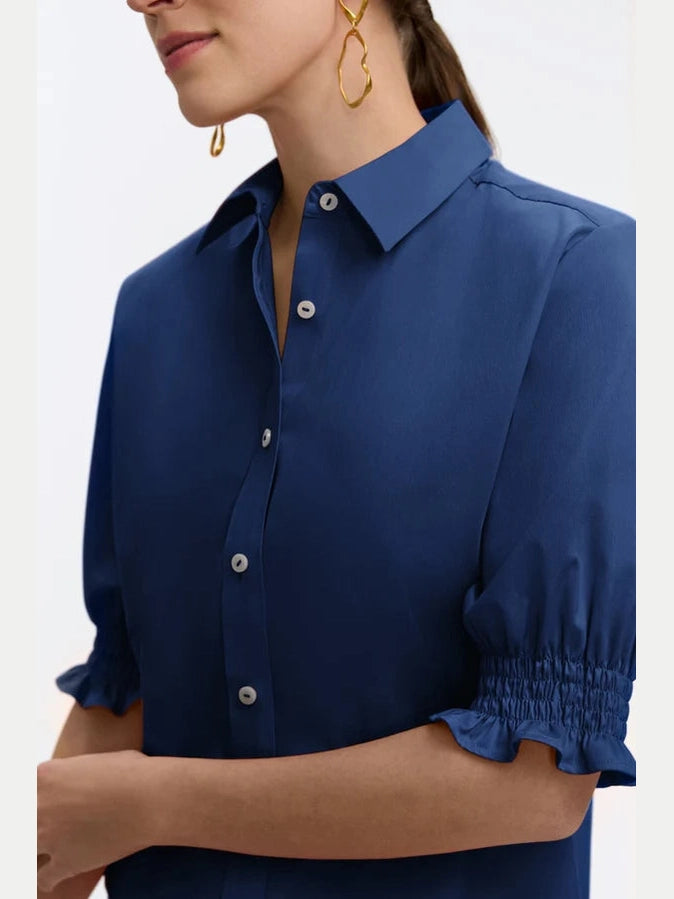 Vivienne Stretch Elbow Sleeve Shirt - Navy