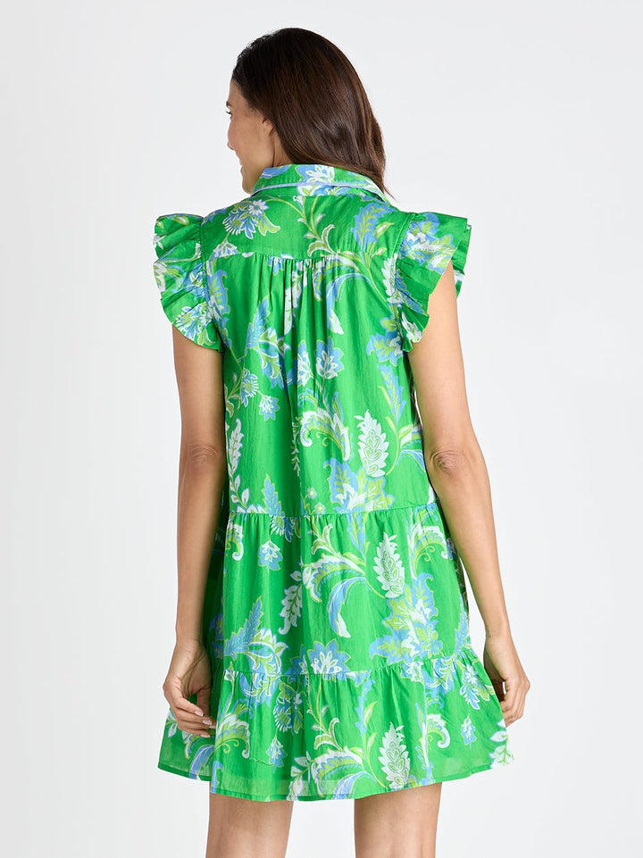 Alanna Dress - Feathered Floral Grass