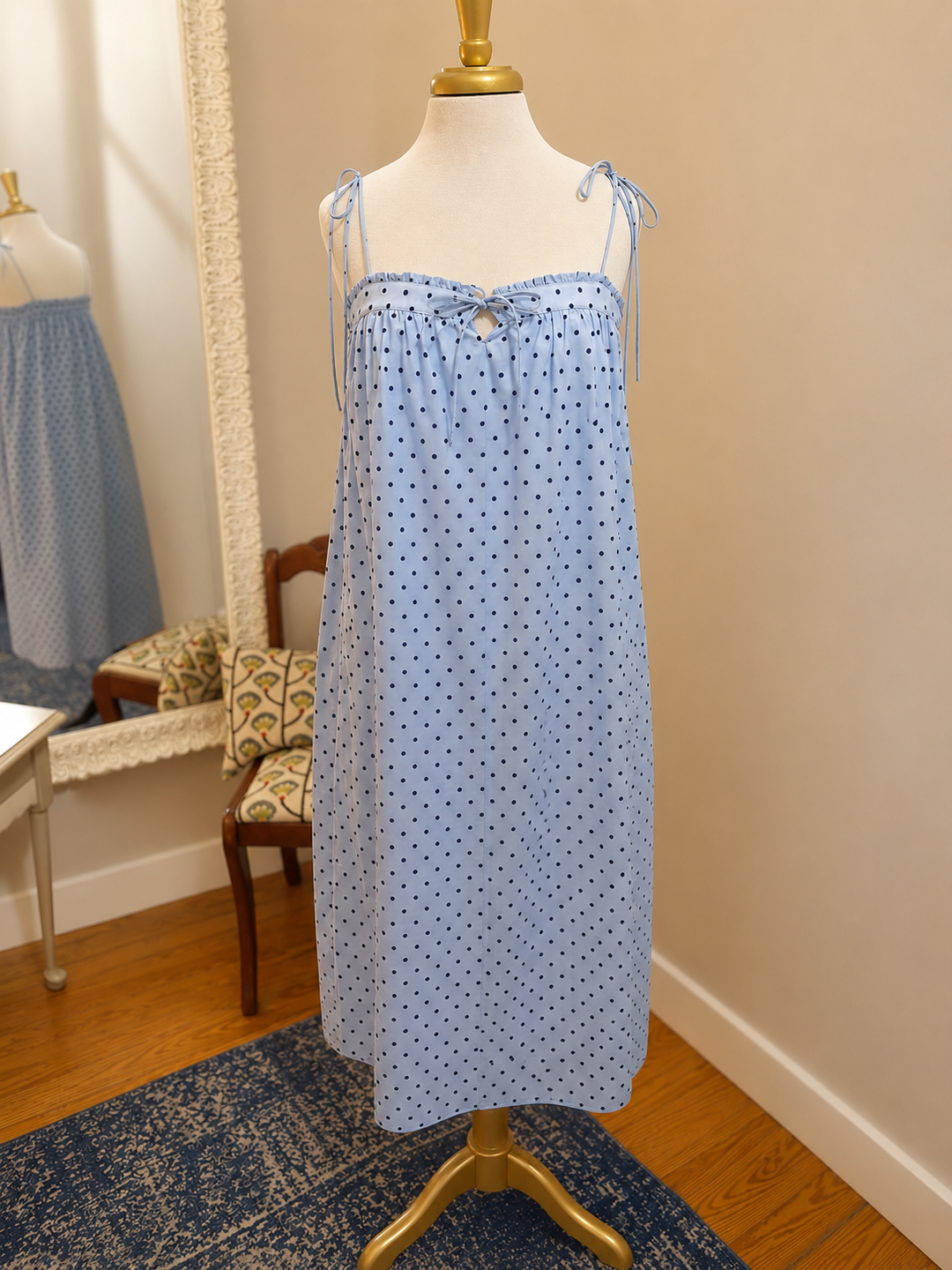 Polka Dot Light Blue Maxi