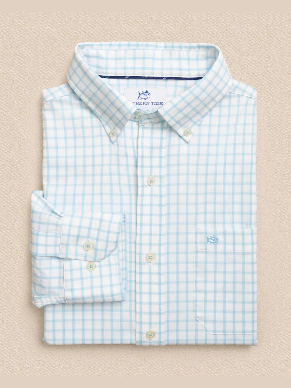 Tradewind Tatersall Coastal Breeze Sport Shirt - Tropical Breeze Blue