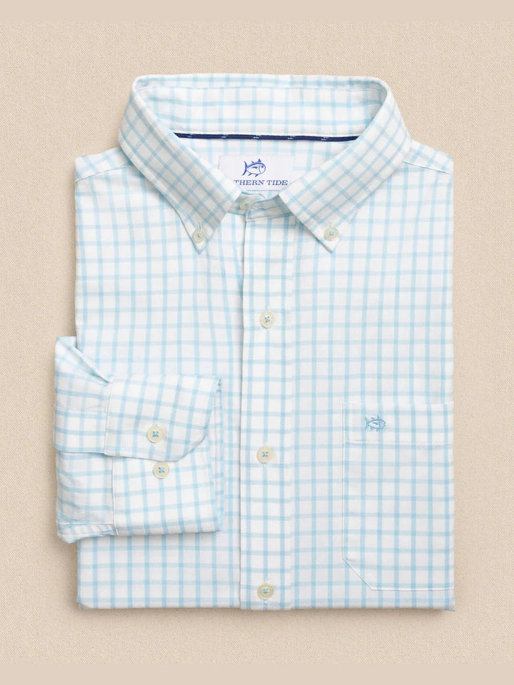 Tradewind Tatersall Coastal Breeze Sport Shirt - Tropical Breeze Blue