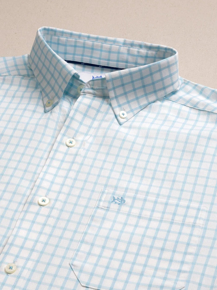 Tradewind Tatersall Coastal Breeze Sport Shirt - Tropical Breeze Blue