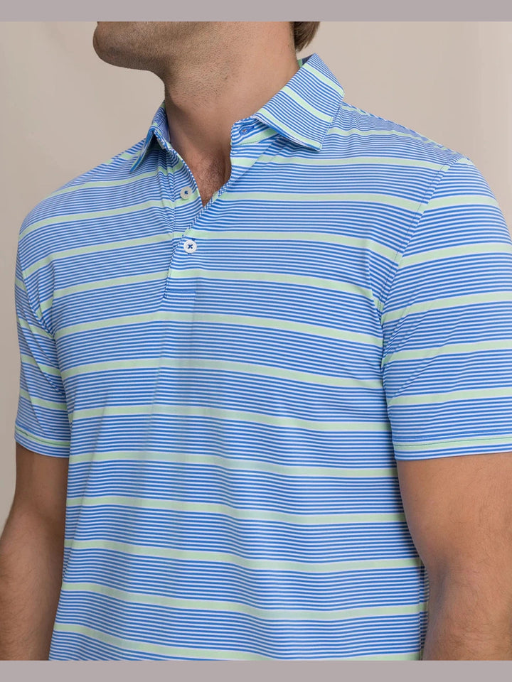 Core Sound Stripe Coastal Breeze Performance Polo