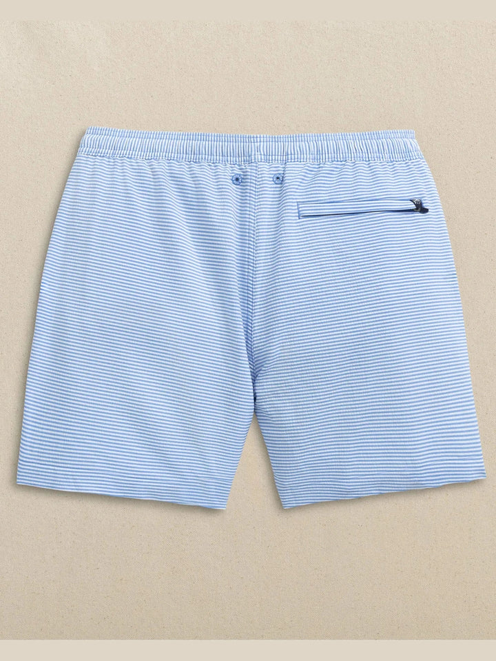 Seersucker Stripe Maritime Swim Trunk - Blue Stream