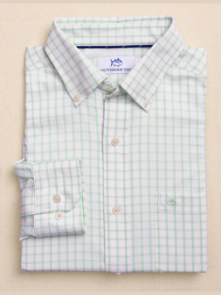 Tradewind Tattersall Coastal Breeze Sport Shirt - Green Ash