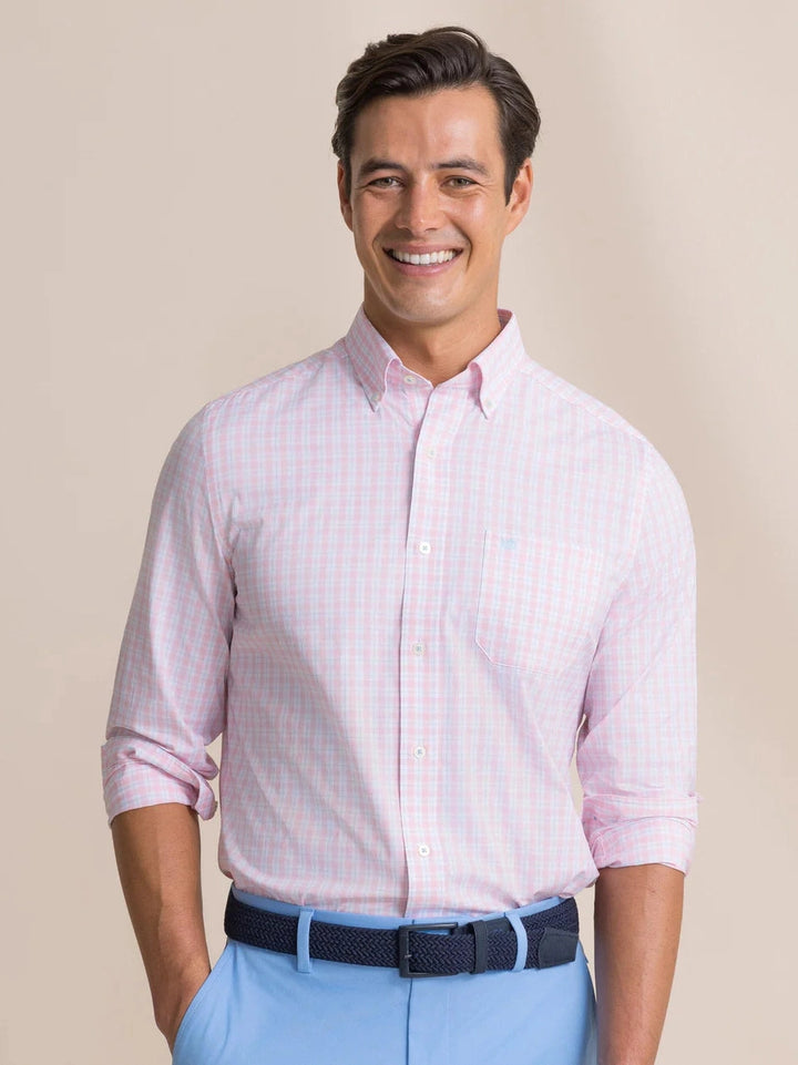 Precheck Plaid Coastal Breeze Sport Shirt - Orchid Pink
