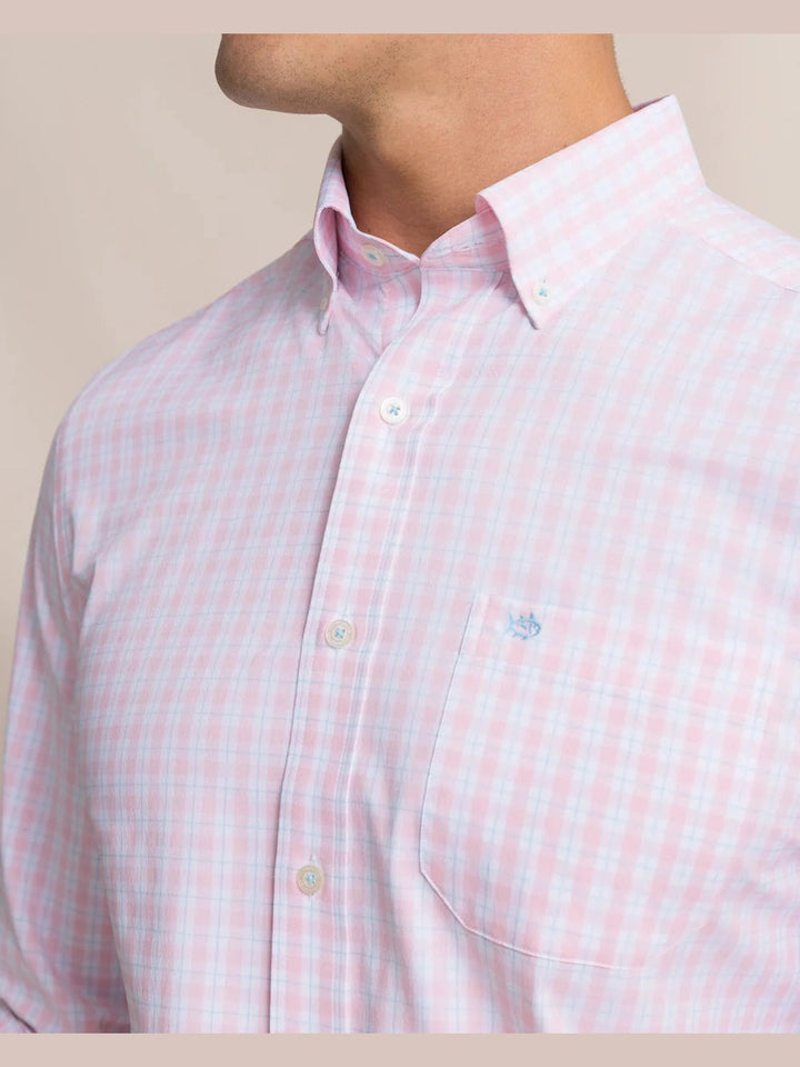 Precheck Plaid Coastal Breeze Sport Shirt - Orchid Pink