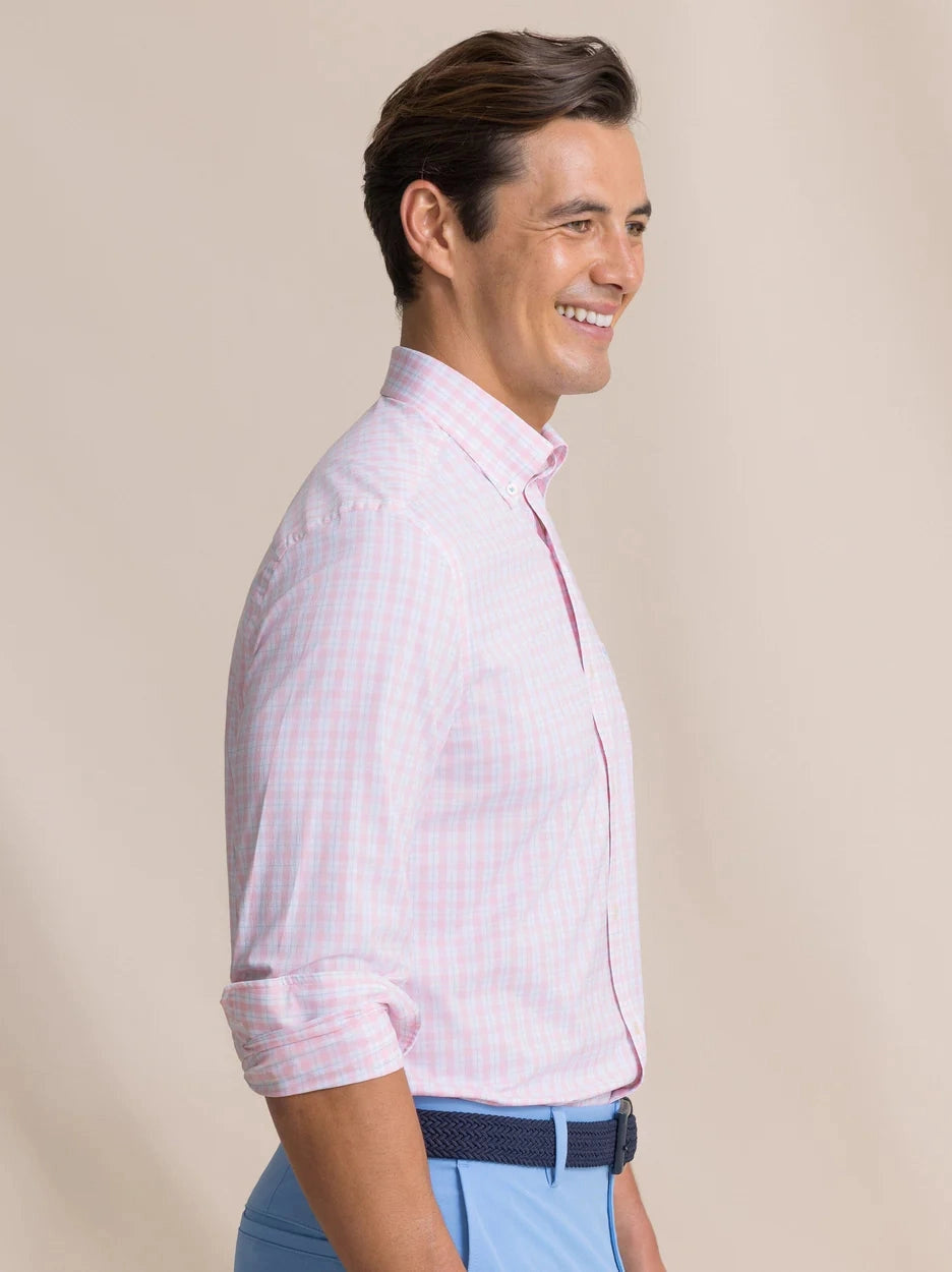 Precheck Plaid Coastal Breeze Sport Shirt - Orchid Pink