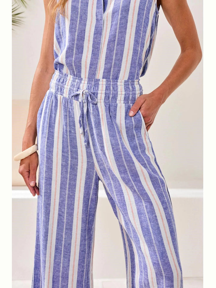 Flowy Linen Wide-Leg Pants - Marina