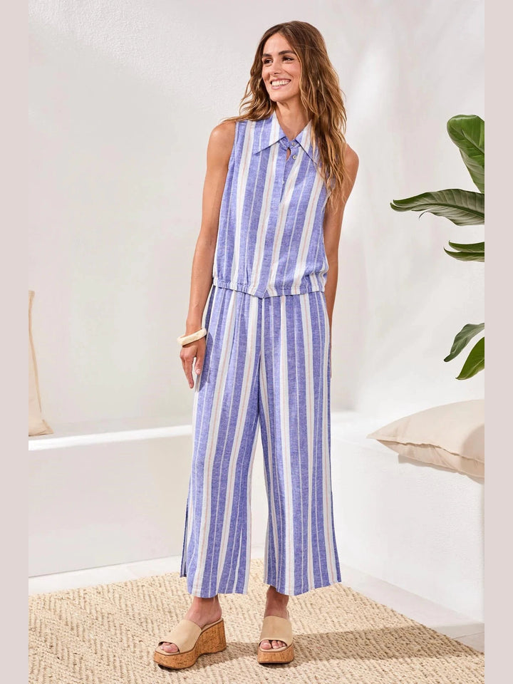 Sleevless Linen Top - Marina