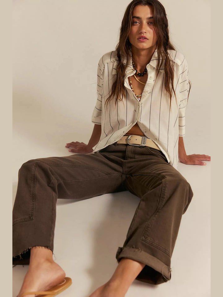 Seaside Cotton Stripe Shirt - Ivory