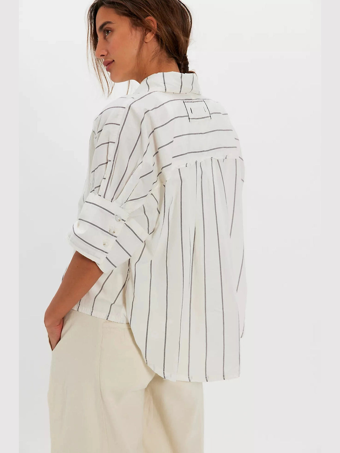 Seaside Cotton Stripe Shirt - Ivory