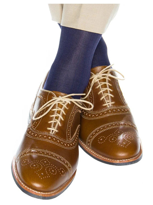Classic Navy Ribbed Solid Sock