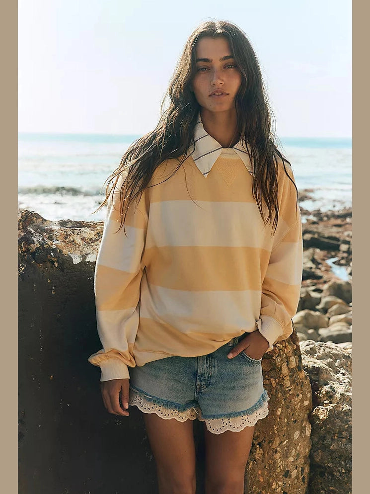 Classic Striped Oversized Crewneck