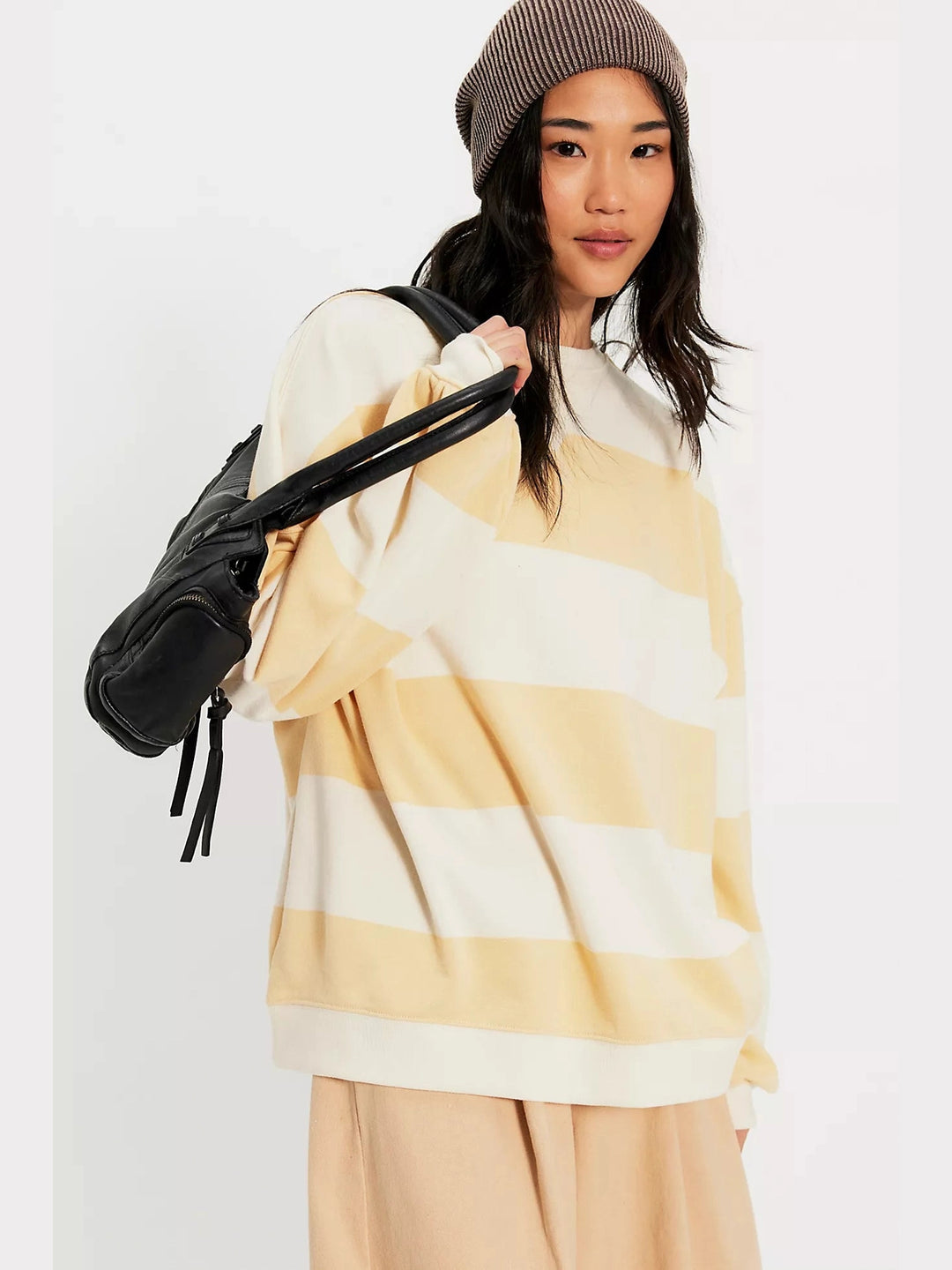 Classic Striped Oversized Crewneck
