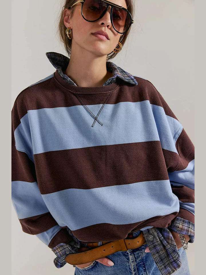 Classic Striped Oversized Crewneck