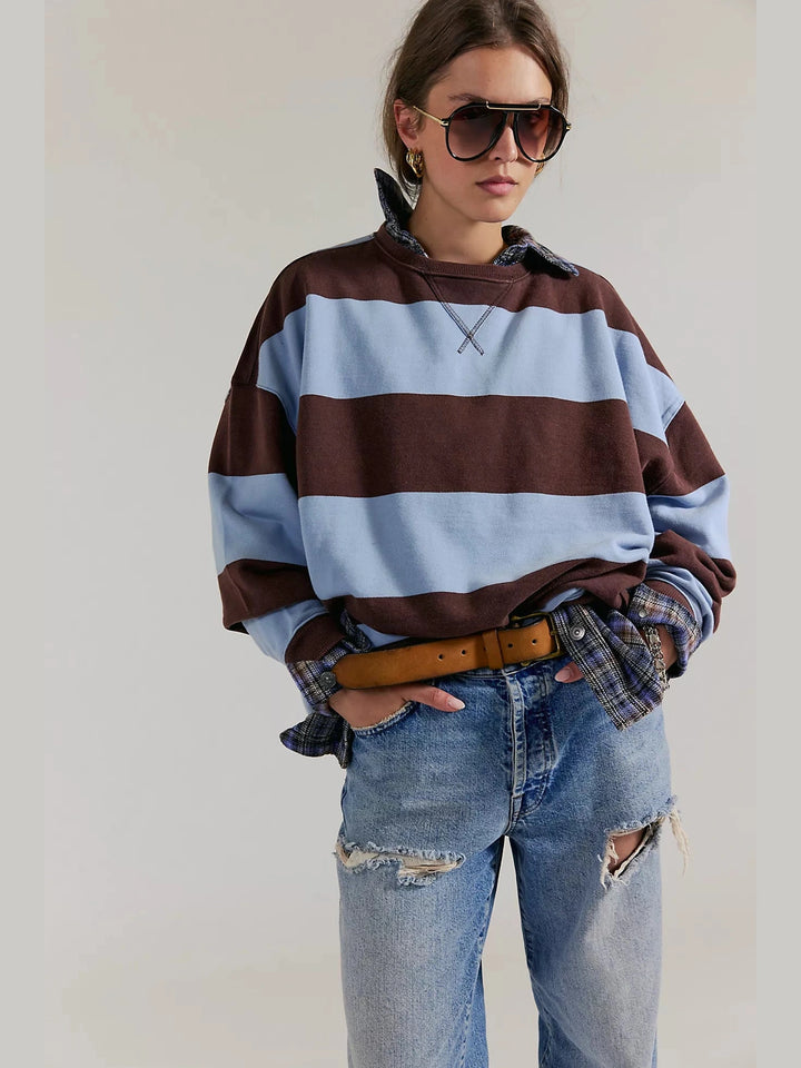 Classic Striped Oversized Crewneck