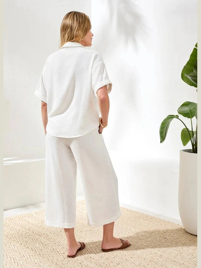 Flowy Popover Blouse - Ocean Pearl
