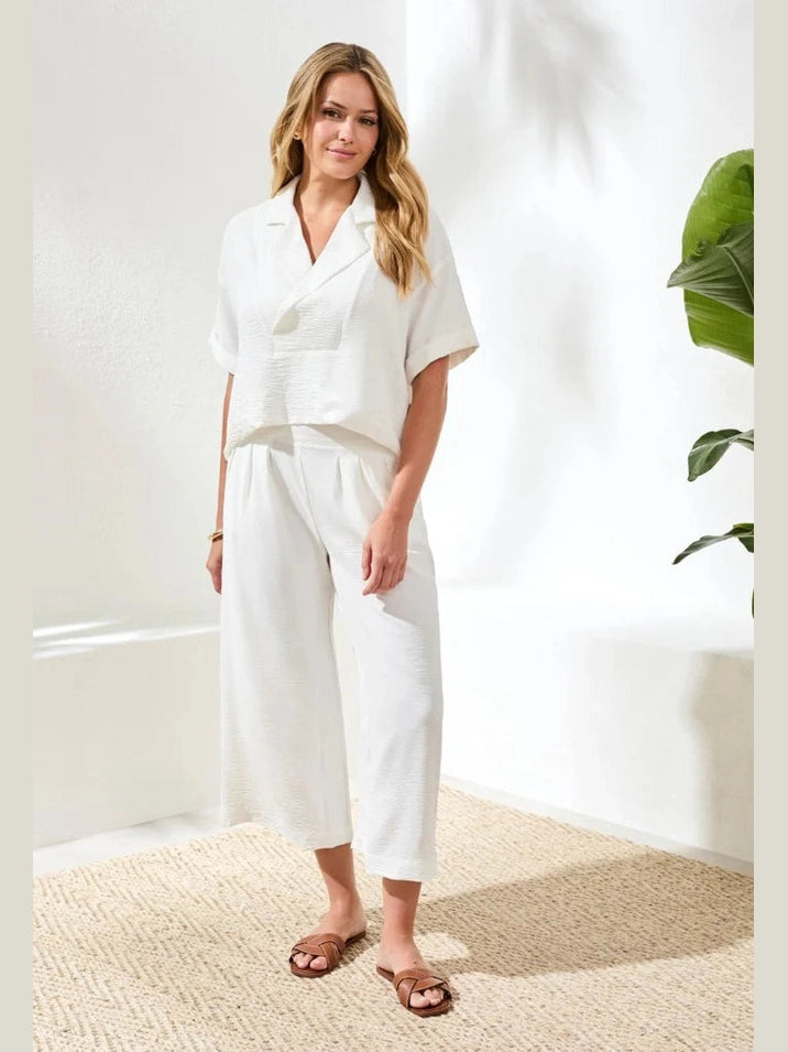Flowy Popover Blouse - Ocean Pearl