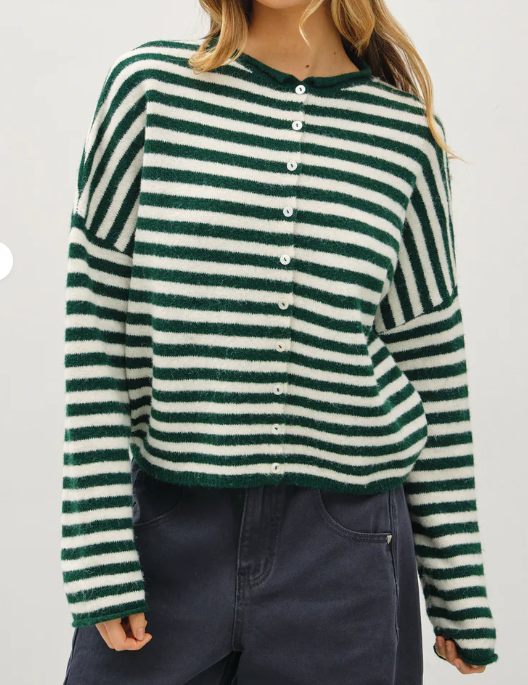 Piper Cardigan Forest Striped