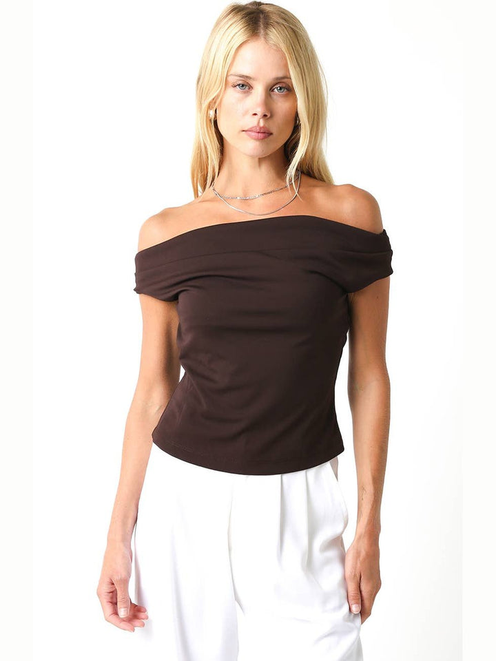 Macey Off-Shoulder Fitted Top