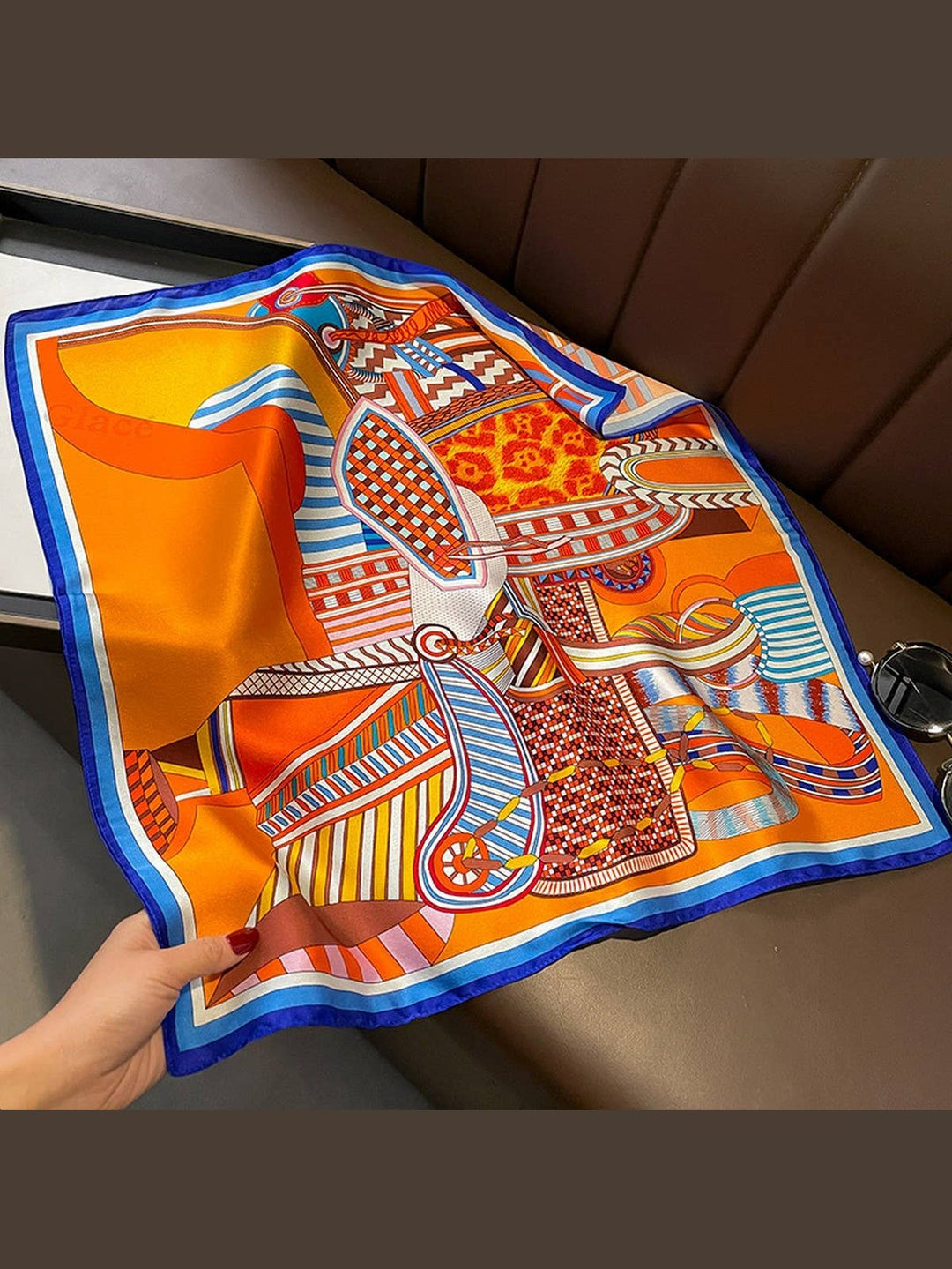 Vintage Print Silk Blend Scarf