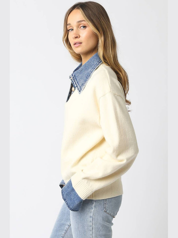 Emely Contrast Knit Top