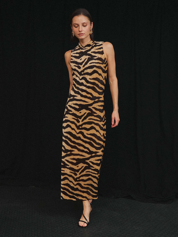 Zebra print maxi dress