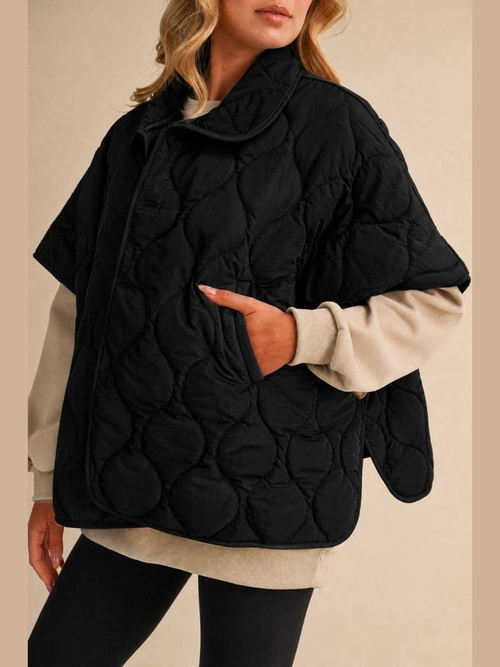 Poncho Quilted Oversized Vest