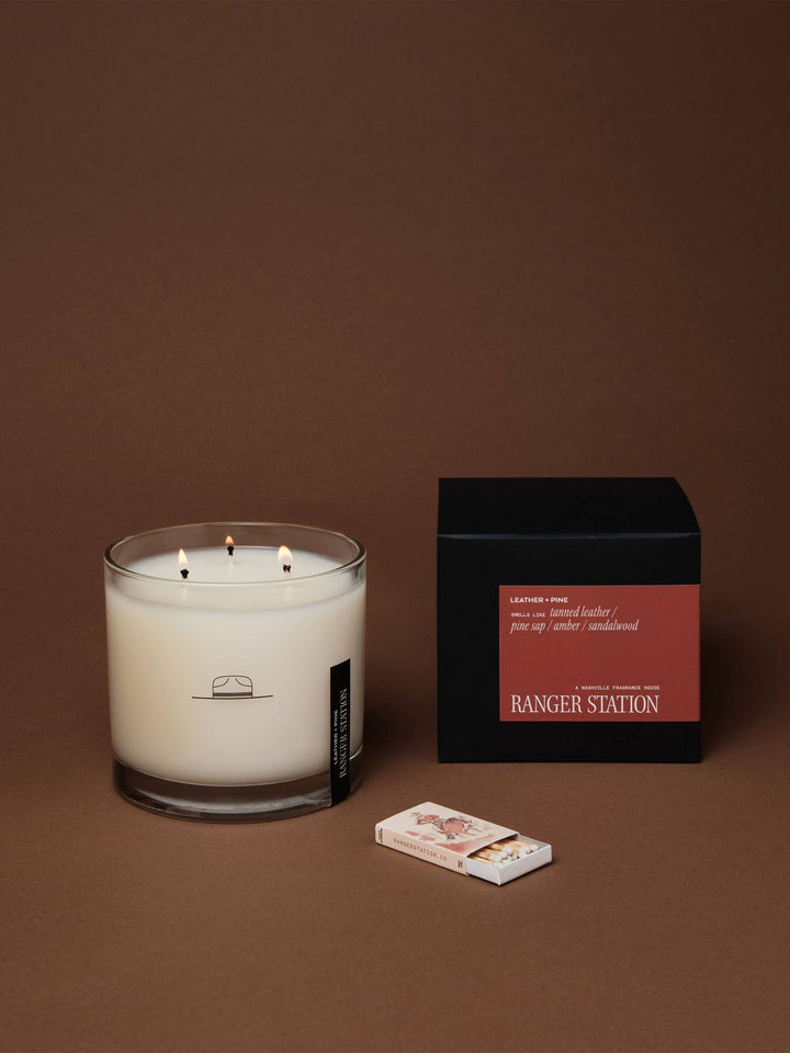 LEATHER + PINE MAMMOTH CANDLE