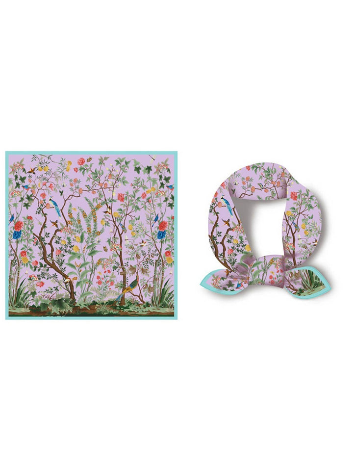 Chinoiserie Scene Faux Silk Scarf