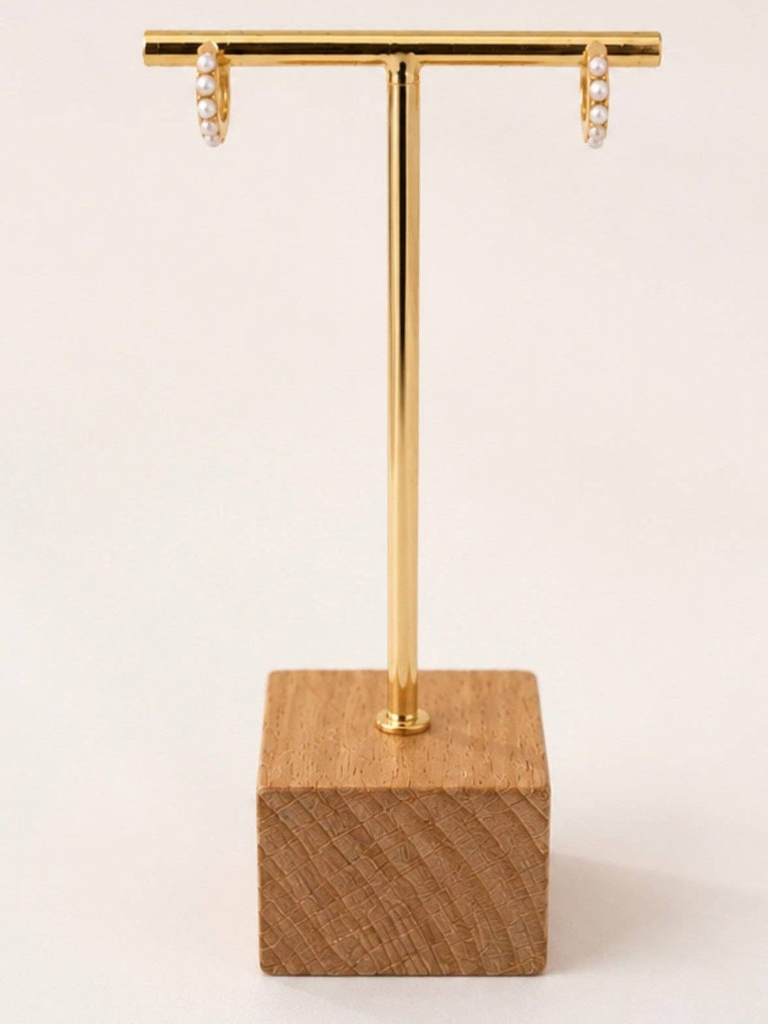 Hollis Hoops- Gold + Pearl