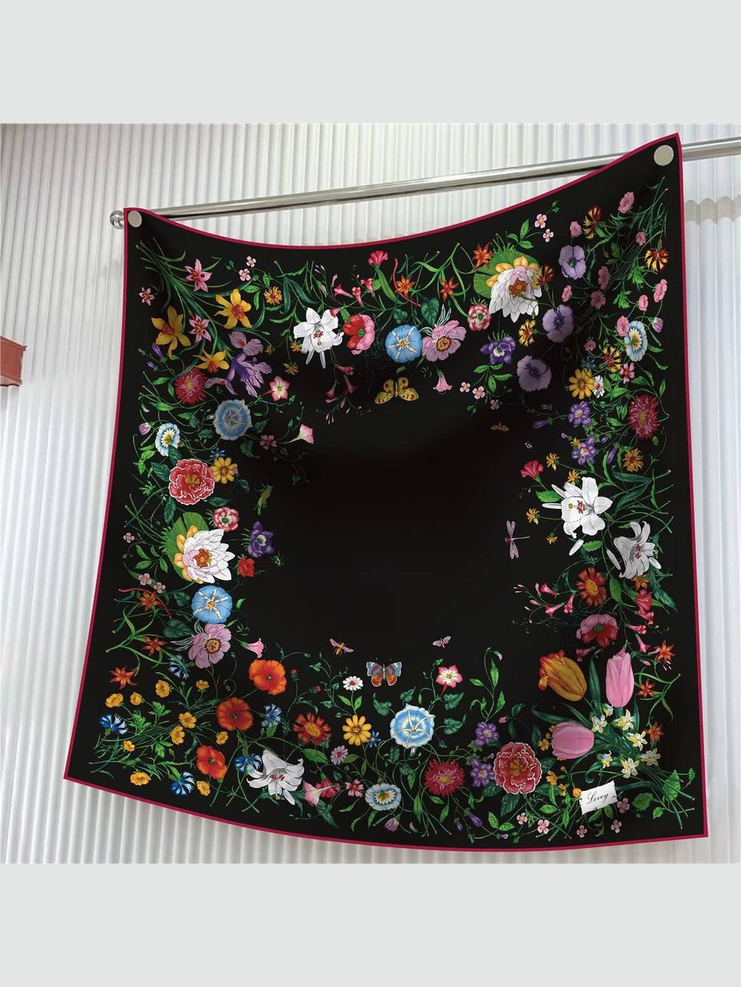 Tulip Floral Twill Silk Scarf