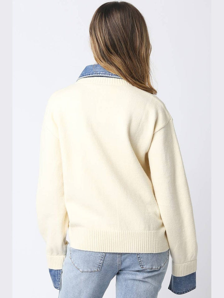 Emely Contrast Knit Top