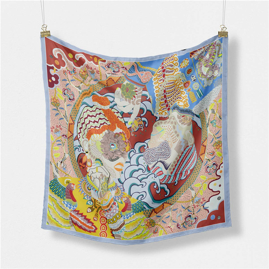 Chinoiserie Dragon Silk Scarf