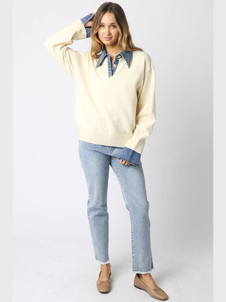 Emely Contrast Knit Top