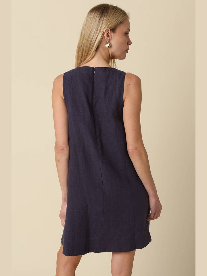 Lena Classic Linen Mini Dress
