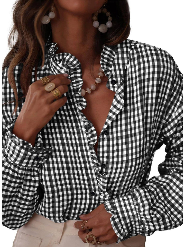 Charlotte Gingham Ruffle Top