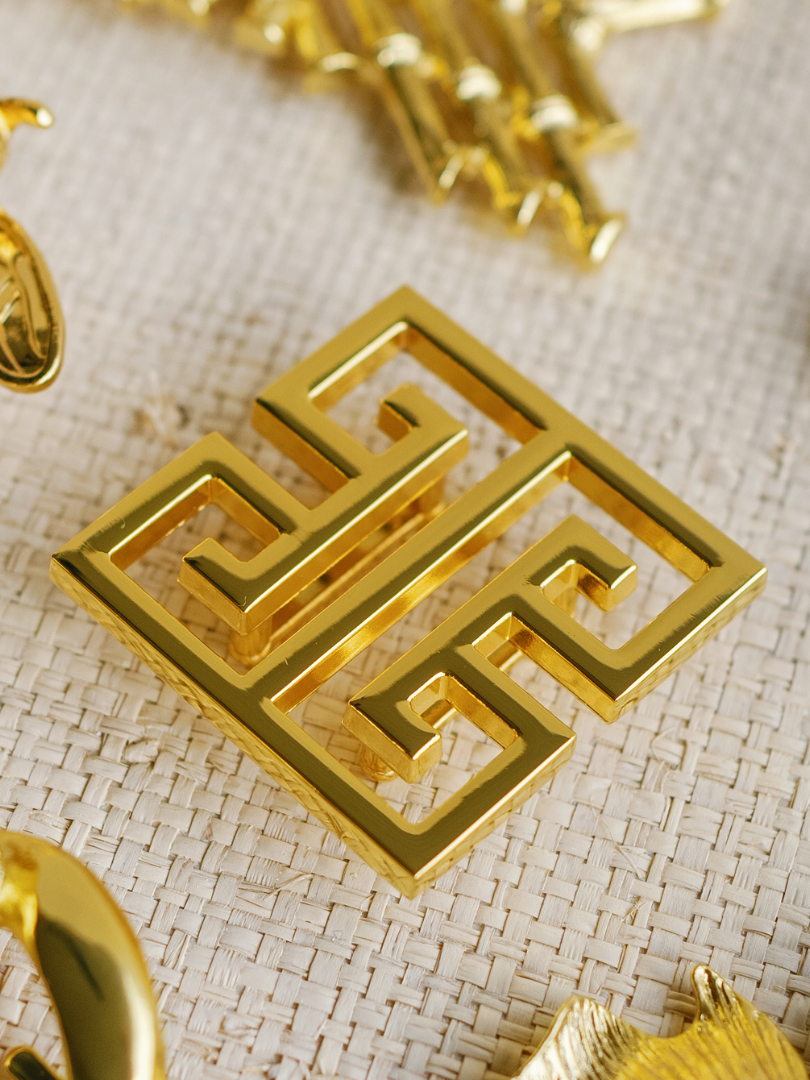 Gold Interchangeable Belt Buckle- Greek Key