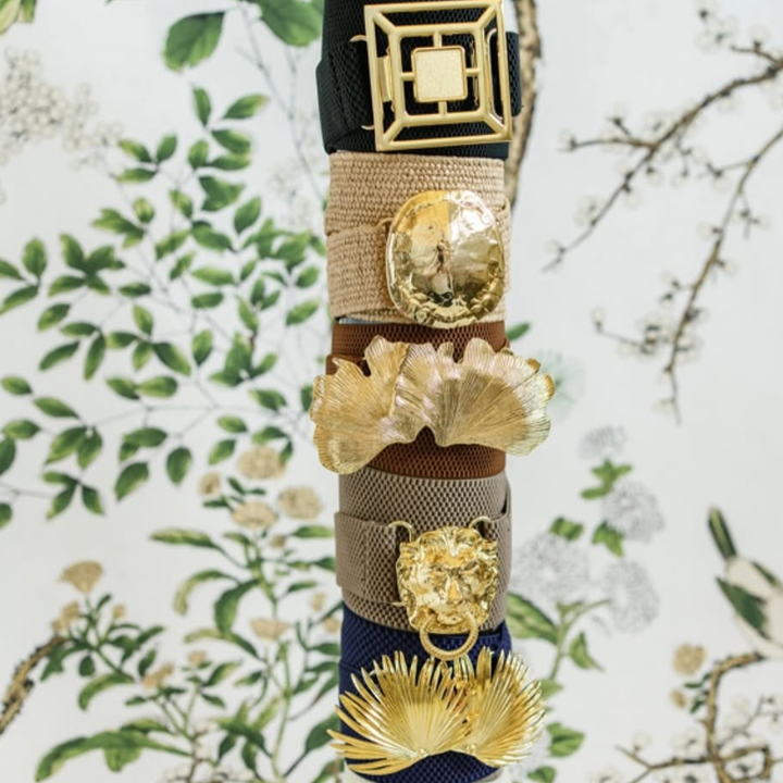 Garland Gold Interchangeable Belt Buckle-Ginko