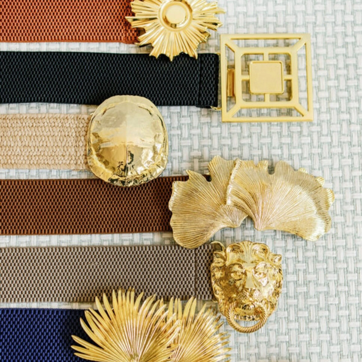 Garland Gold Interchangeable Belt Buckle-Ginko